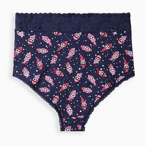 COTTON HIGH-RISE CHEEKY LACE TRIM PANTY